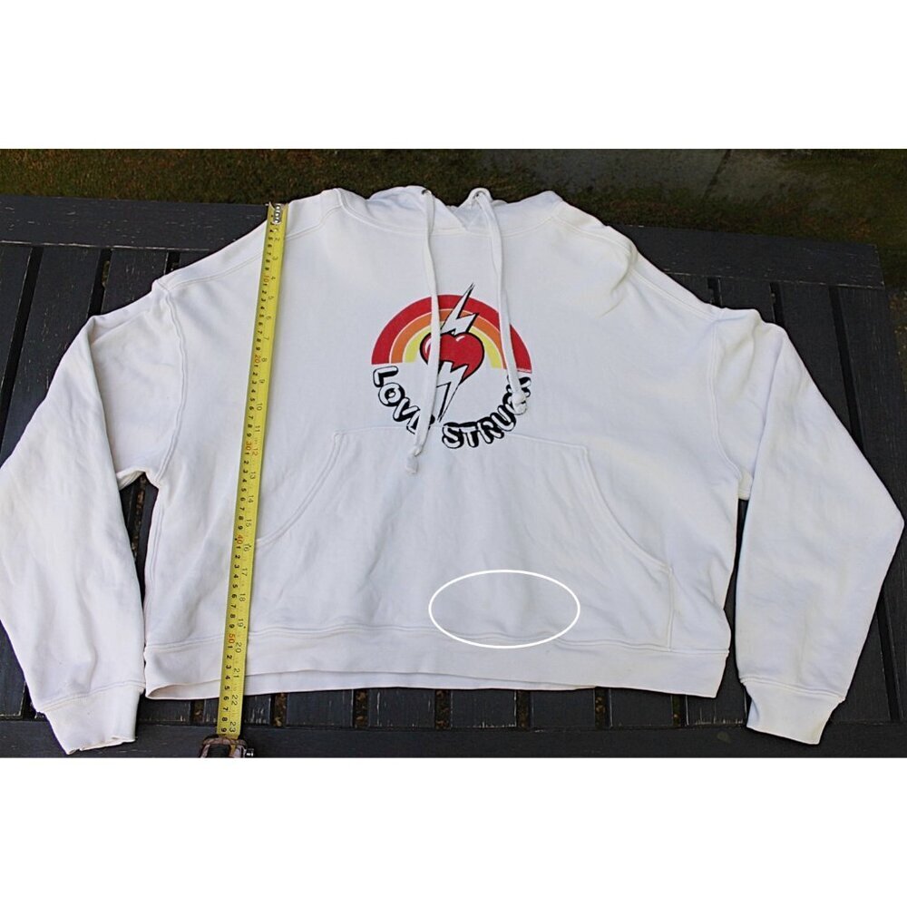 Re/Done - Love Struck Hoodie in Ivory, Medium - some flaws, READ - Picture 12 of 12